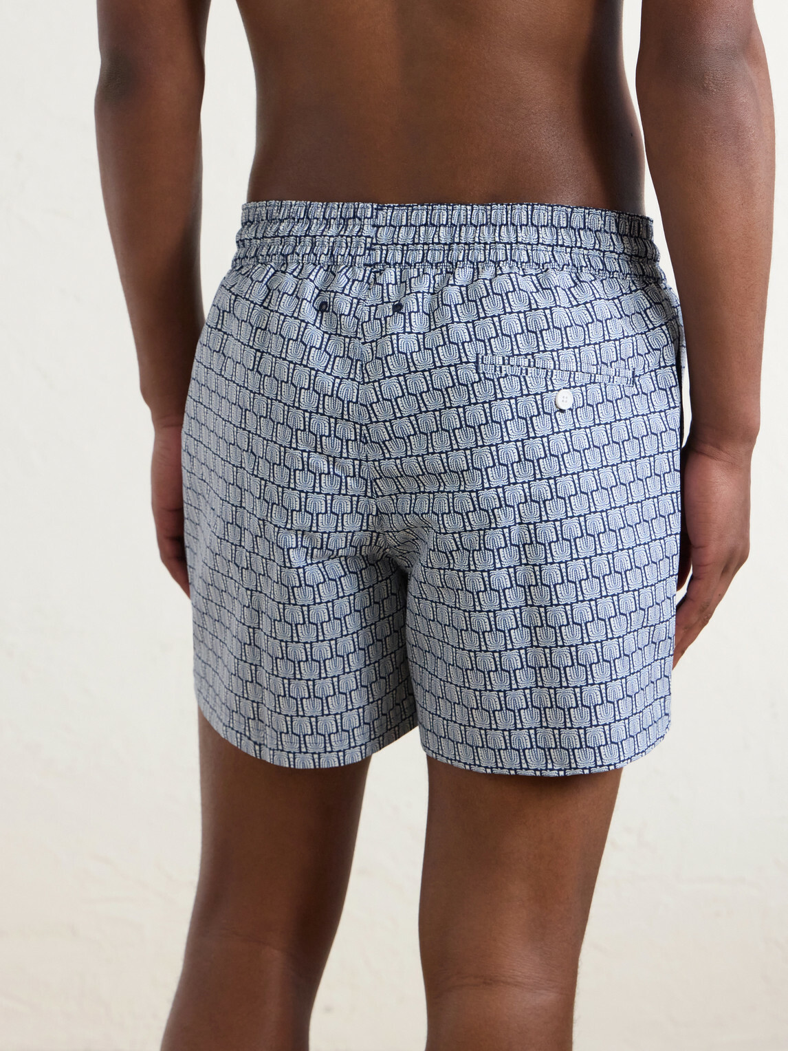 Frescobol Carioca - Rio Straight-Leg Mid-Length Printed Recycled Swim Shorts - Blue
