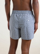 Frescobol Carioca - Rio Straight-Leg Mid-Length Printed Recycled Swim Shorts - Blue