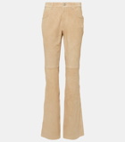 Chloé High-rise suede slim pants