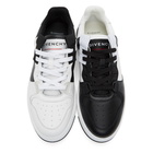 Givenchy White and Black Asymmetric Wing Low Sneakers