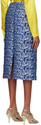 Dries Van Noten Blue Salby Midi Skirt