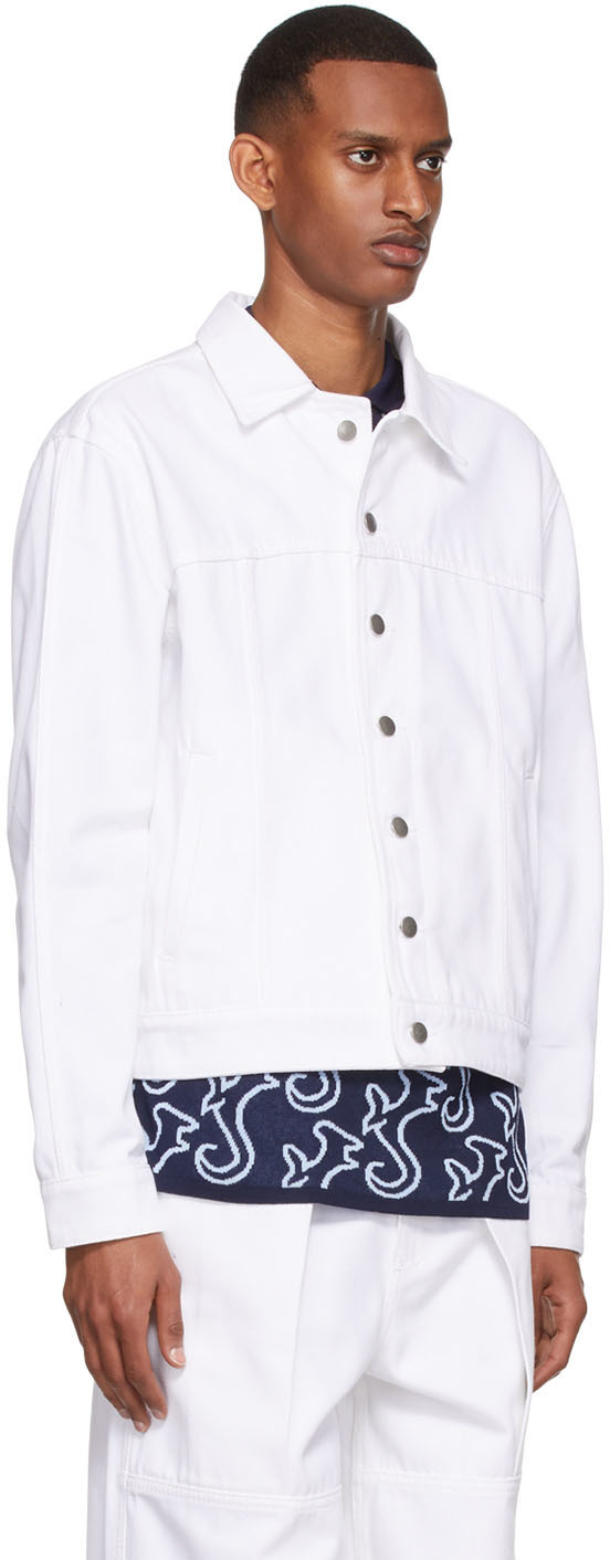 Serapis White Hippocampus Denim Jacket