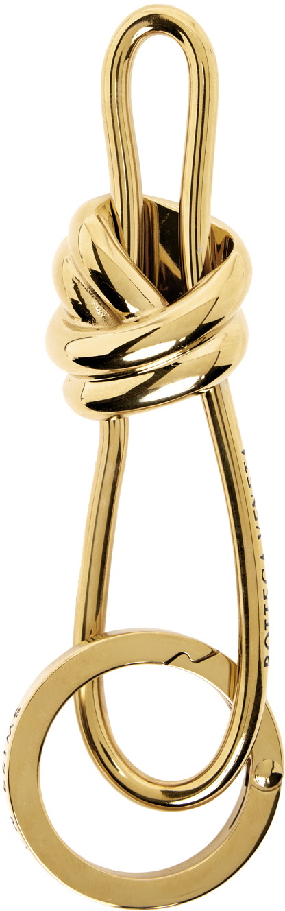 Bottega Veneta Gold Andiamo Keychain