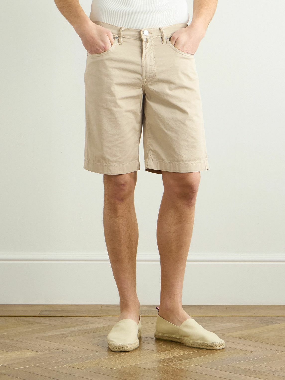 Incotex - Division Straight-Leg Cotton-Blend Shorts - Neutrals