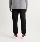 Burberry - Tapered Webbing-Trimmed Loopback Cotton-Jersey Track Pants - Black