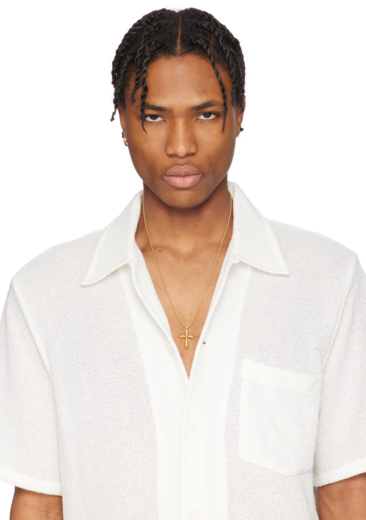 Emanuele Bicocchi SSENSE Exclusive Gold Thin Cross Necklace