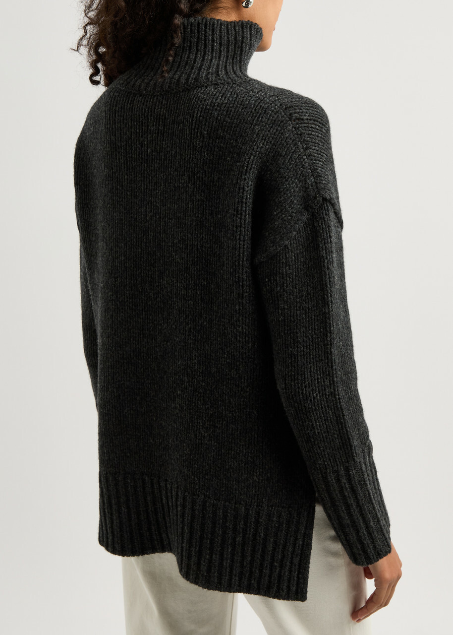 Forte_forte Turtleneck Wool Jumper Anthracite