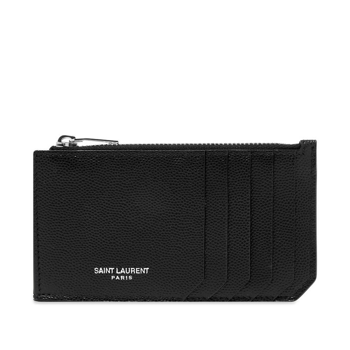 Photo: Saint Laurent Grain Leather Zip Card Case