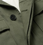 VALENTINO - Studded Cotton-Canvas Field Jacket - Green