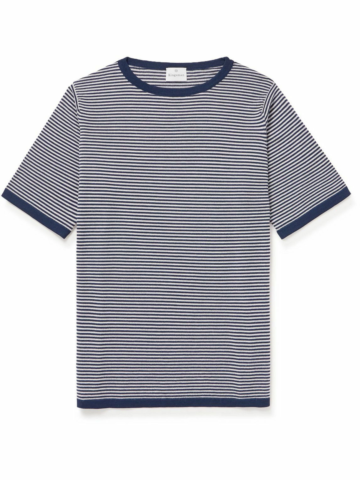 Kingsman - Striped Wool T-Shirt - Blue Kingsman
