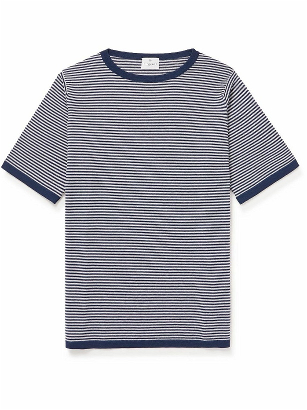 Photo: Kingsman - Striped Wool T-Shirt - Blue