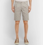 Aspesi - Slim-Fit Pleated Cotton-Twill Shorts - Gray