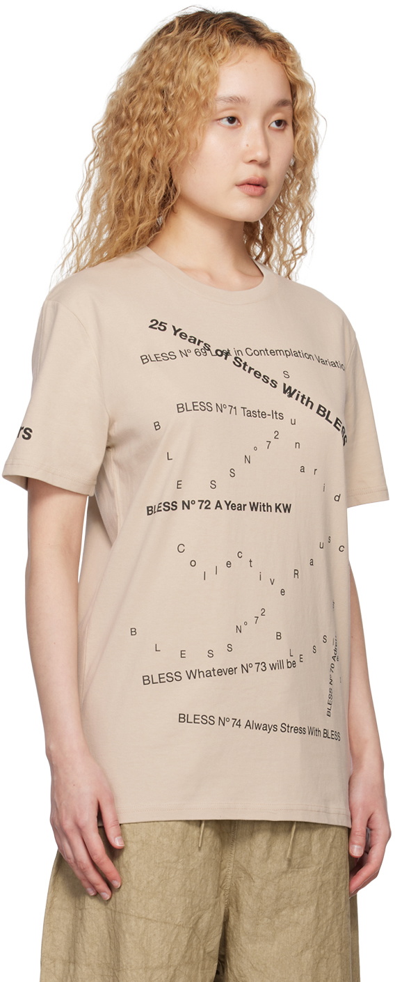 Bless Beige Printed T-Shirt