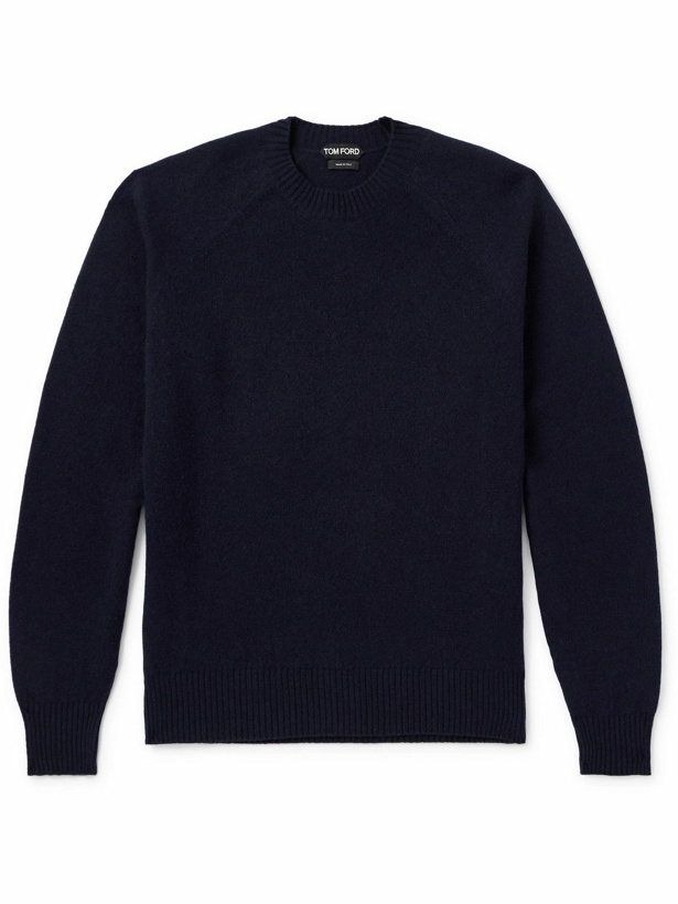 Photo: TOM FORD - Wool and Cashmere-Blend Sweater - Blue