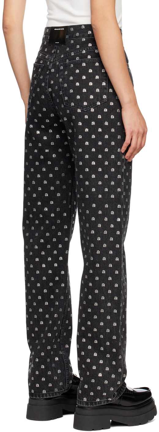 Alexander Wang Black Crystal Pattern Jeans Alexander Wang