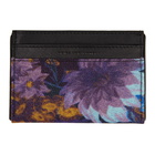 Dries Van Noten Black and Multicolor Flower Card Holder