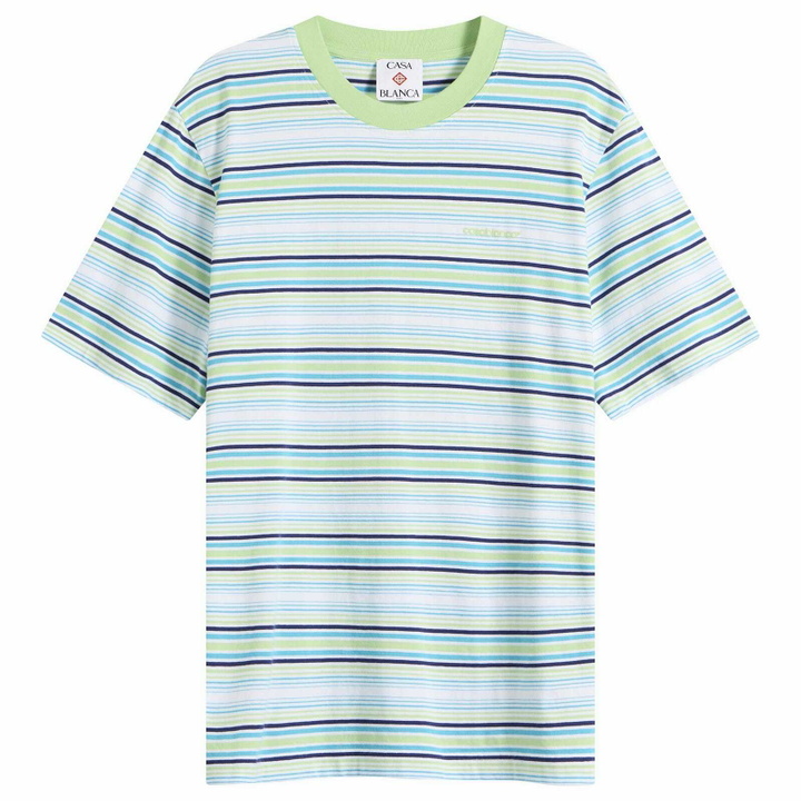 Photo: Casablanca Men's Stripe T-Shirt in Green