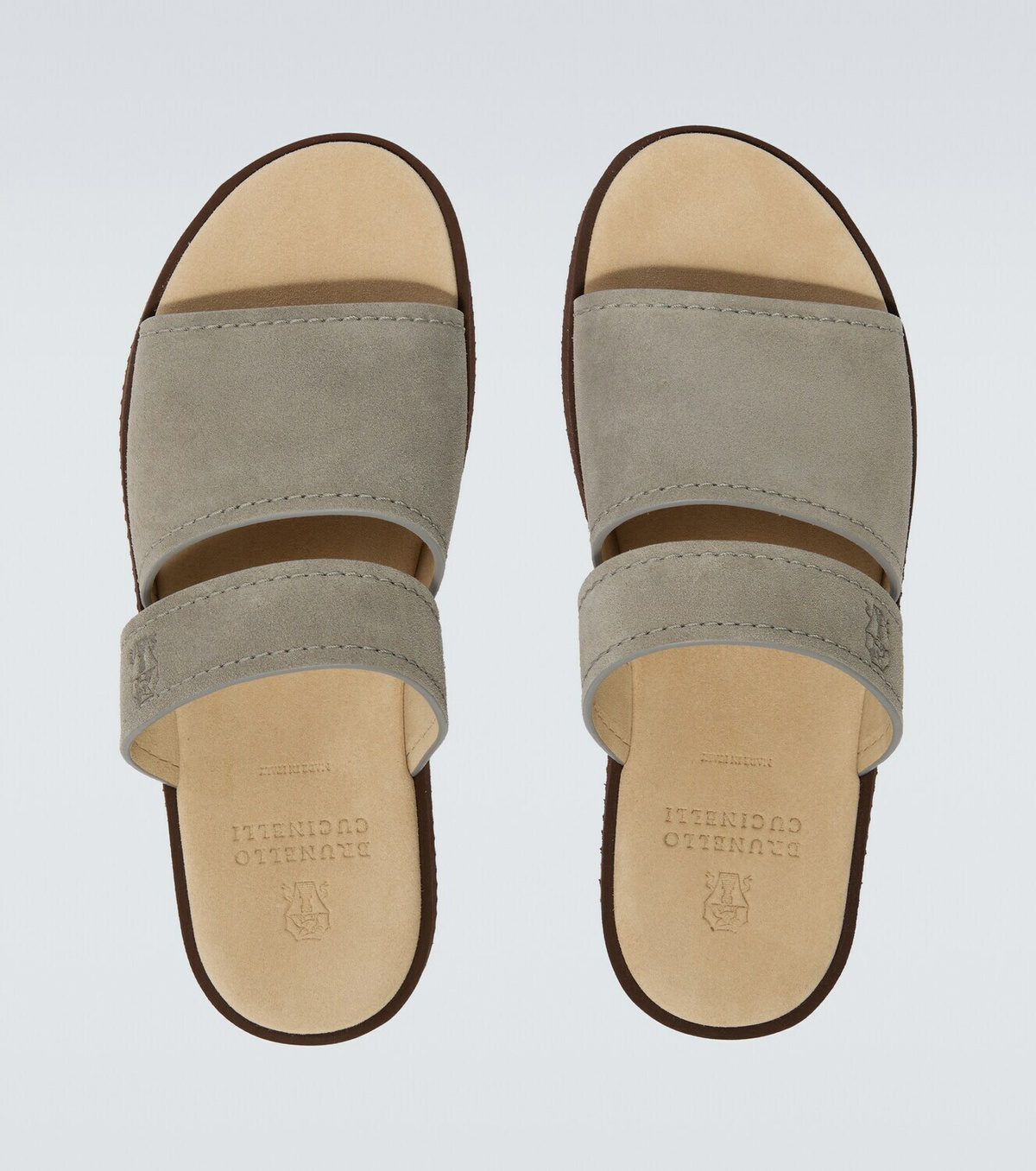 Brunello Cucinelli Logo suede sandals