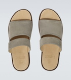 Brunello Cucinelli Logo suede sandals