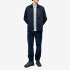 Norse Projects Men's Ulrik Gabardine Zipped Overshirt in Dark Navy