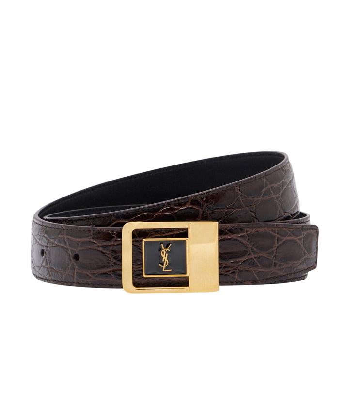 Photo: Saint Laurent La 66 croc-effect leather belt