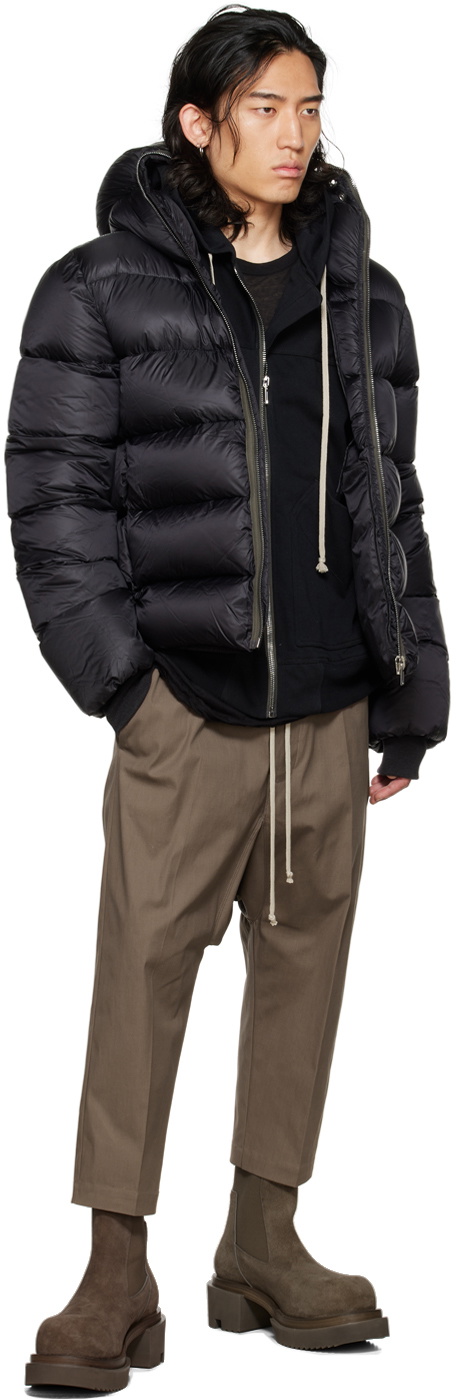 Rick Owens Black Zip Down Jacket