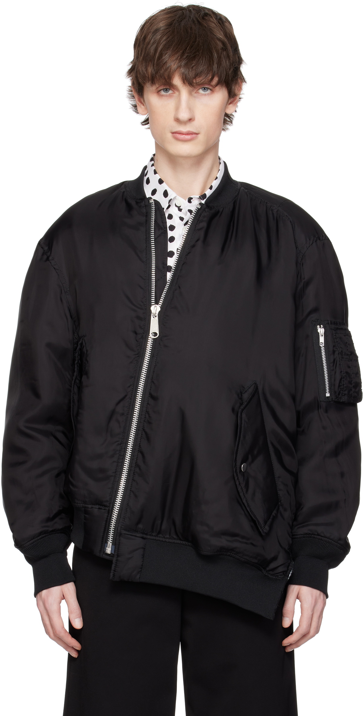 Black Comme des Garçons Black MA-1 Bomber Jacket Comme des Garcons