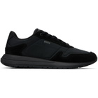 BOSS Black Lightweight Fabric Suede Trim Sneakers