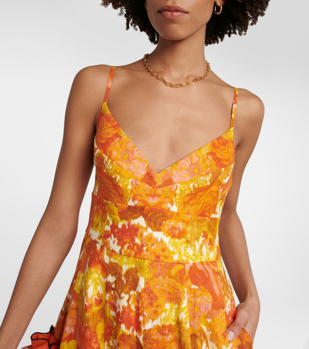 【ZIMMERMANN】picnic floral-print linen ミディ ドレス ZIMMERMANN Wonderland Picnic Floral-Print Linen Midi Dress