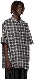 N.Hoolywood Black & White Half Sleeve Shirt