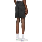 Amiri Black Denim Watercolor Trasher Shorts
