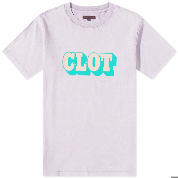 Photo: CLOT Acid Wash Logo T-Shirt in Purple