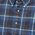 Gitman Vintage Men's Button Down Shaggy Check Shirt in Blue