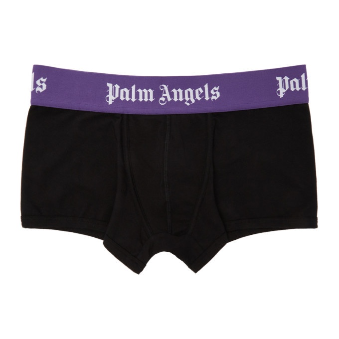 Photo: Palm Angels Black and Purple Iconic Trunk Boxers