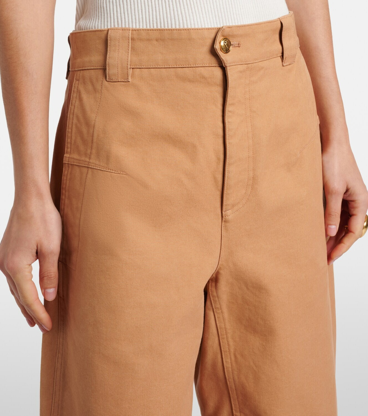 Chloé Cropped barrel-leg pants