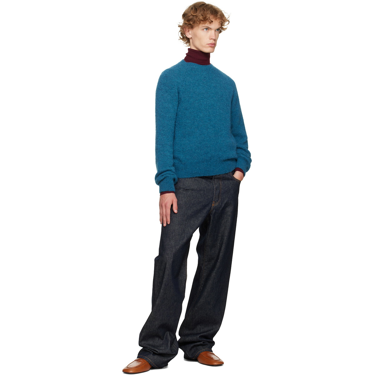 Dries Van Noten Blue Alpaca Sweater