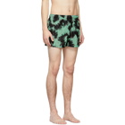Givenchy Black and Green Printed Swim Shorts