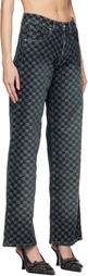 MISBHV Blue Jacquard Monogram Jeans