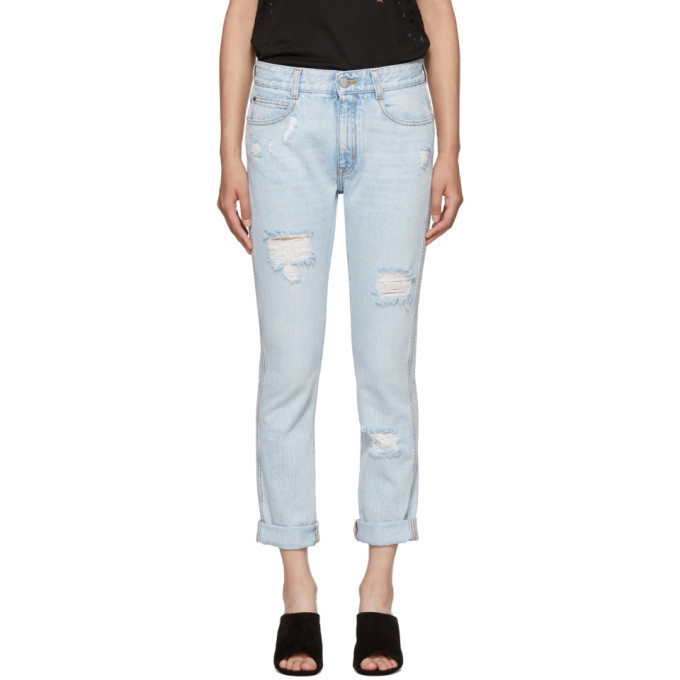 Photo: Stella McCartney Blue Distressed Skinny Boyfriend Jeans