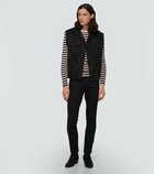 Saint Laurent - Linen and silk-blend striped top