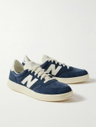 New Balance - CT500 Leather-Trimmed Suede and Nubuck Sneakers - Blue