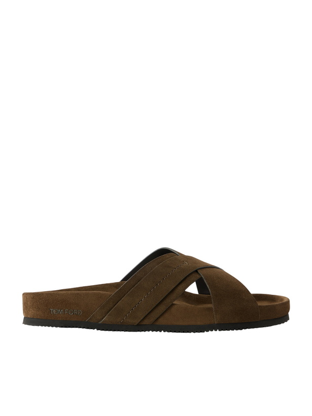 Photo: TOM FORD - Wicklow Suede Sandals - Green