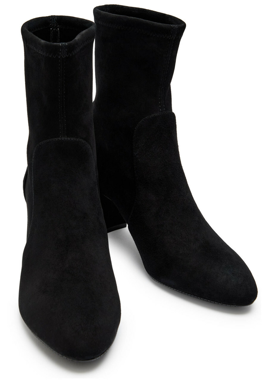 Stuart Weitzman Yuliana 60 Suede Sock Boots Black