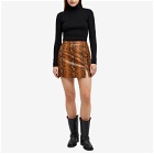 KITRI Women's Collette Snakeskin Vinyl Mini Skirt in Caramel Snakeskin Print