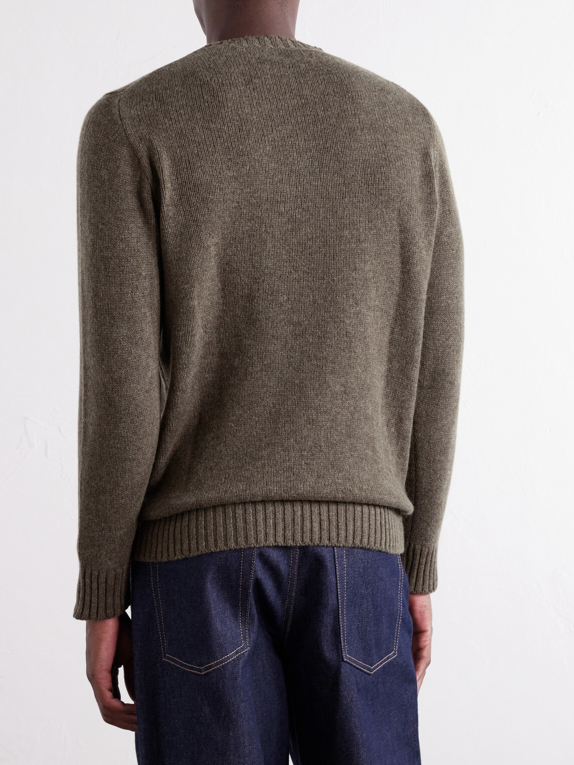 Anderson & Sheppard - Super Soft Rib-Trimmed Cashmere Sweater - Brown