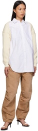 alexanderwang.t White & Beige Overlay Oxford Shirt & Knit Shrug Sweater