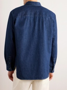 A.P.C. - Mathias Button-Down Collar Logo-Embroidered Denim Shirt - Blue
