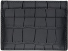 Balenciaga Black Croc-Embossed Card Holder