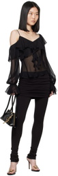 Blumarine Black Layered Leggings