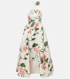 Leo Lin Violet floral bustier gown